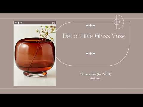 Flower pot 6 inch decorative glass vase, size: 6x6 inch