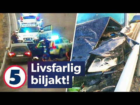 Tre mil lång höghastighets biljakt slutar i förödande krasch | Trafikpoliserna | Kanal 5 Sverige