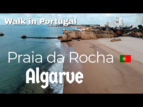 Praia da Rocha Walk in with Drone 4K - Sea Algarve