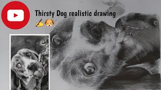 ✅🐶✍️// Thirsty Dog //🐶✍️ ☑️   Time lapse #aiticskeh #realiscdrawing  #hyperrealism #dog