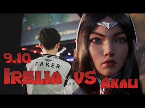 Faker - Irelia vs Akali Mid - LoL Season 9 KR Ranked | League Of Legends