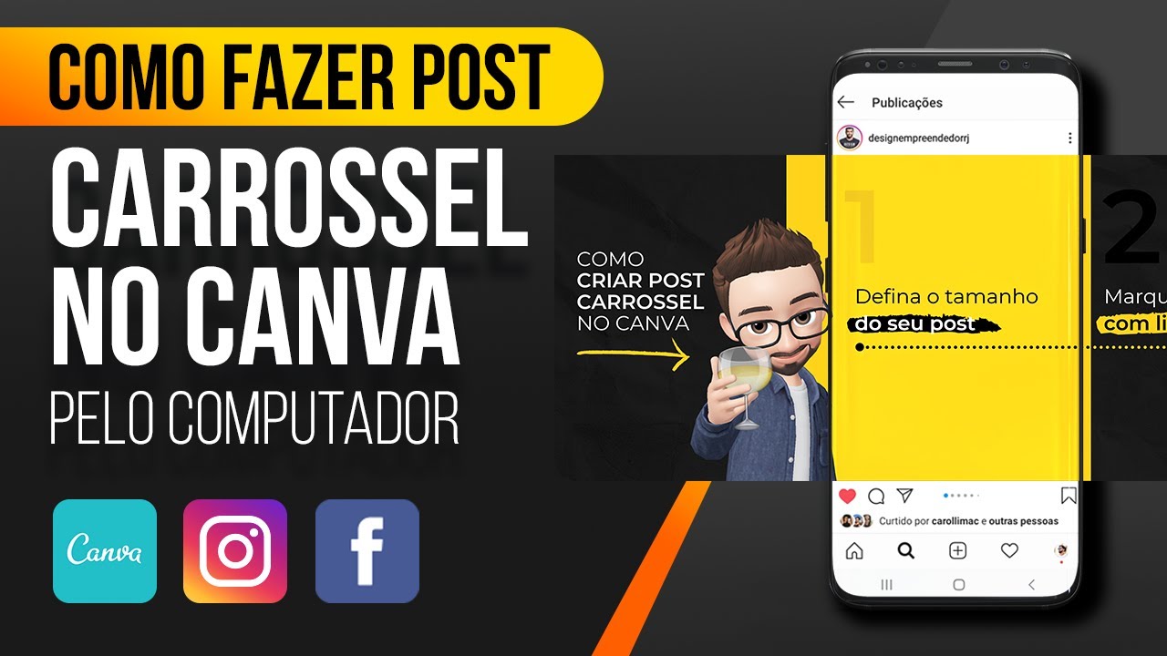 [AULÃO] Como fazer um POST CARROSSEL NO CANVA pelo COMPUTADOR para INSTAGRAM