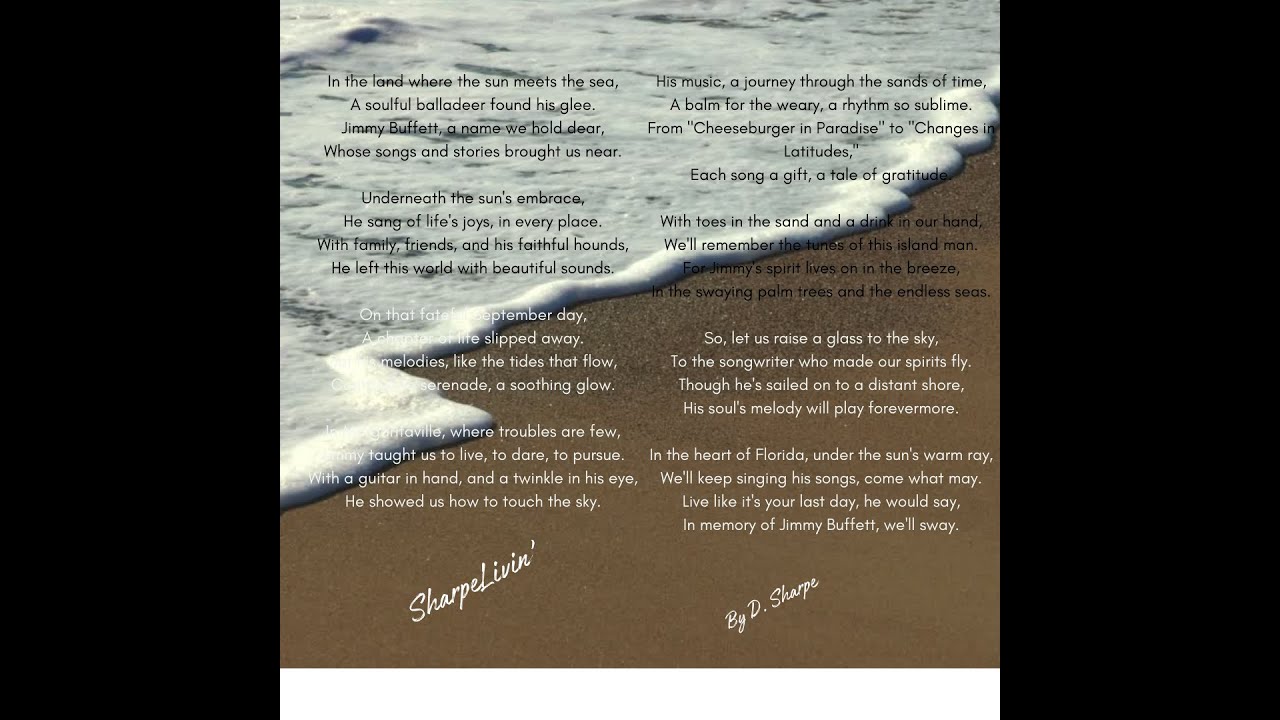 Jimmy Buffett Tribute Poem