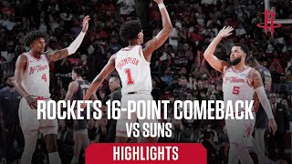 Rockets 16-Point Comeback vs Suns | Houston Rockets