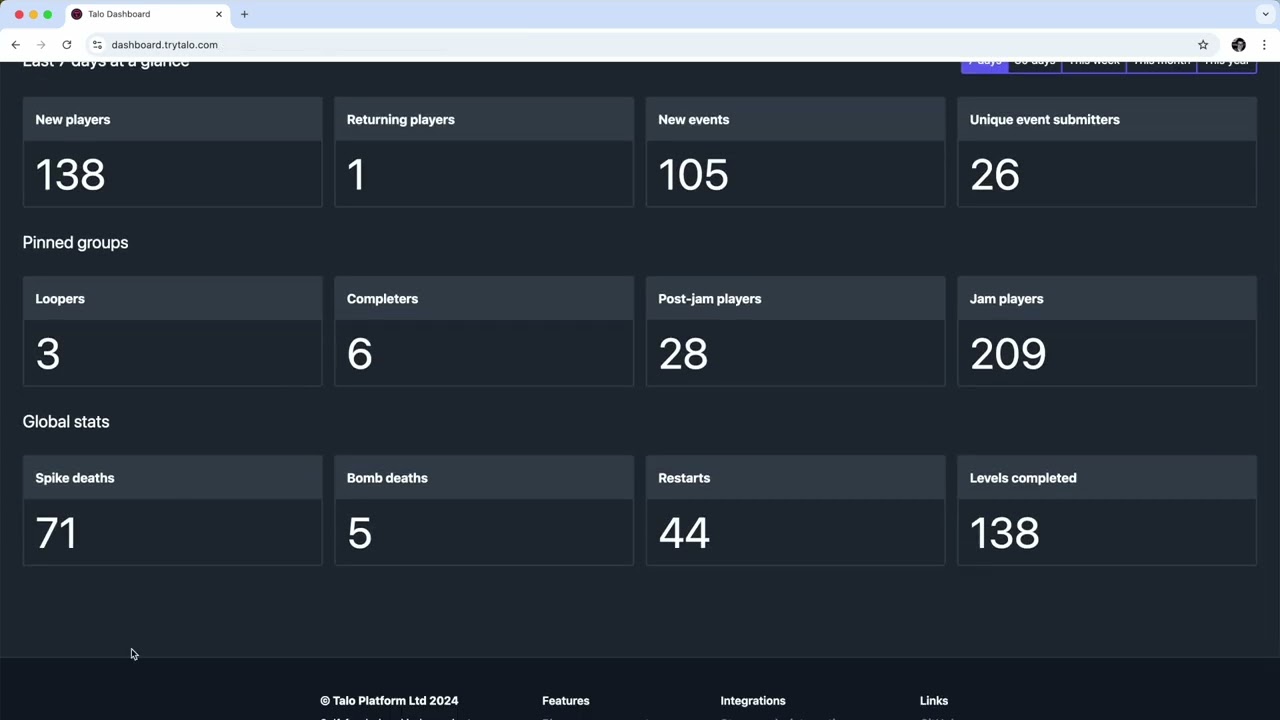 Talo Game Services demo video