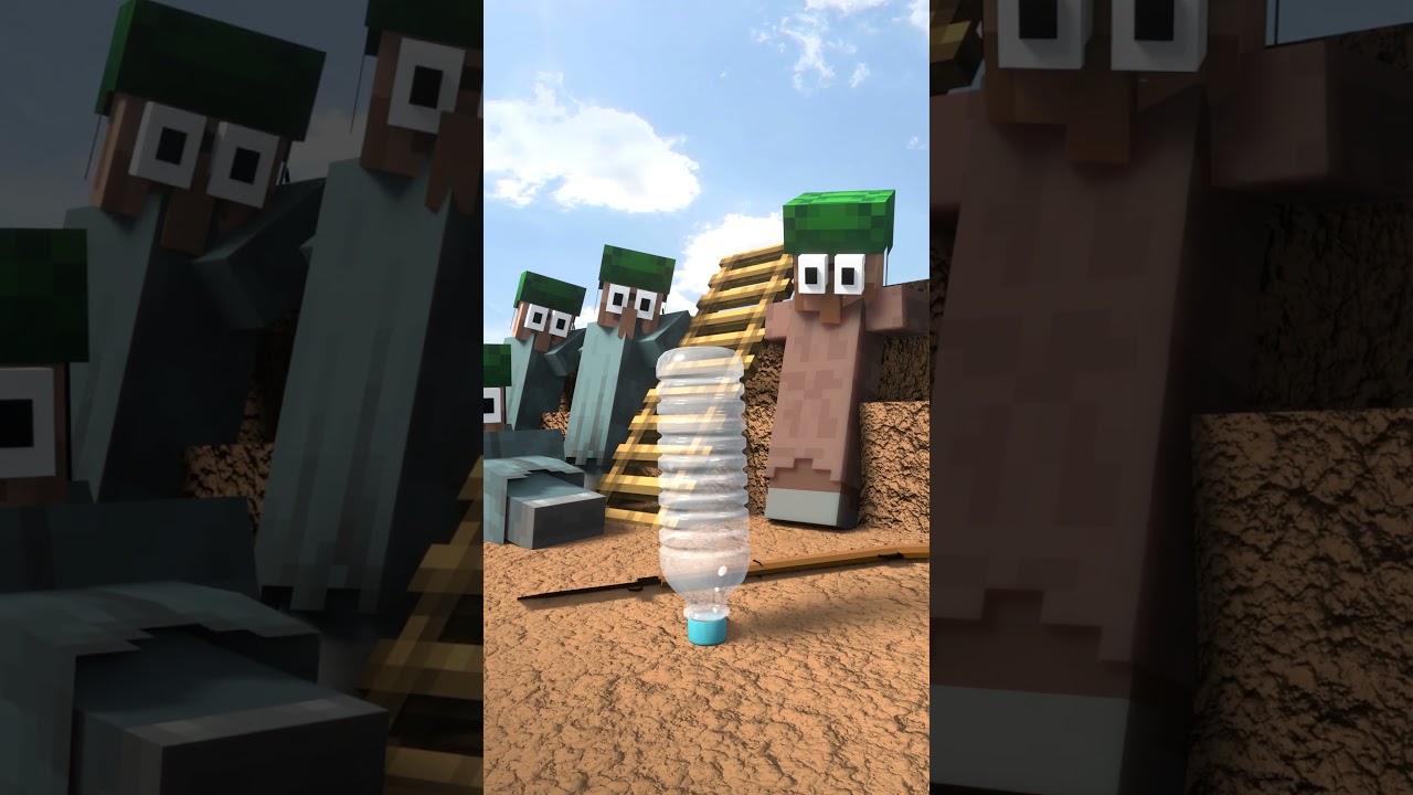 Bottle Flip Warfare | Minecraft Animation #shorts