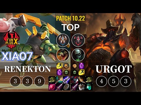 FPB xiao7 Renekton vs Urgot Top - KR Patch 10.22