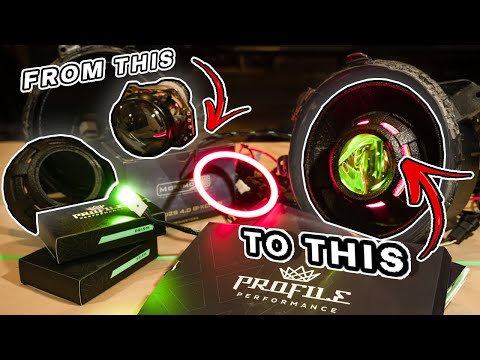 Custom Jeep Headlight Projector Retrofit + LED Halo & Demon Eye Install