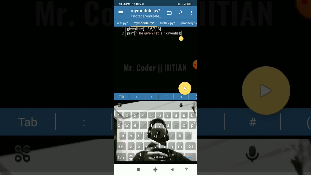 Print the missing numbers in list || Python