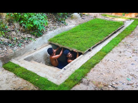 Building Underground House with Gym Room and Decoration Underground Room in 100 Days