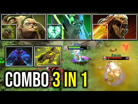 COMBO 3 IN 1..!! Aghanim Scepter Pudge Combo with Lifesteale + Necrophos by Goodwin 7.24 | Dota 2