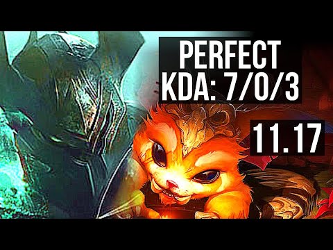 MORDEKAISER vs GNAR (TOP) | 7/0/3, 3.4M mastery, Godlike | NA Master | v11.17