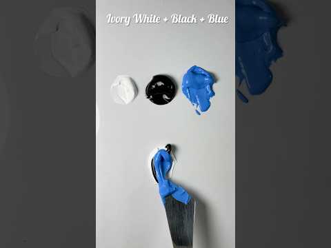 Midnight Sky : Ivory White , Black and Blue ! #colortheory #mixing