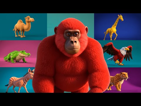 Colorful Safari Animals Song | Learn Animal Sounds and Colors for Kids