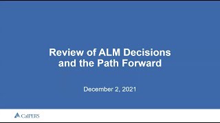 ALM Webinar: Review of ALM Decisions and the Path Forward – December 2, 2021