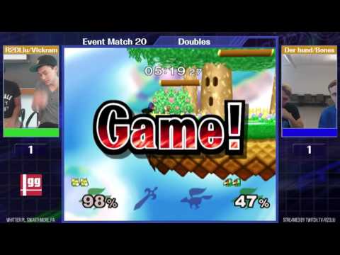 Event Match 20: R2DLiu/Vickram (Green) vs Der hund/Bones (Blue) - Winners Finals