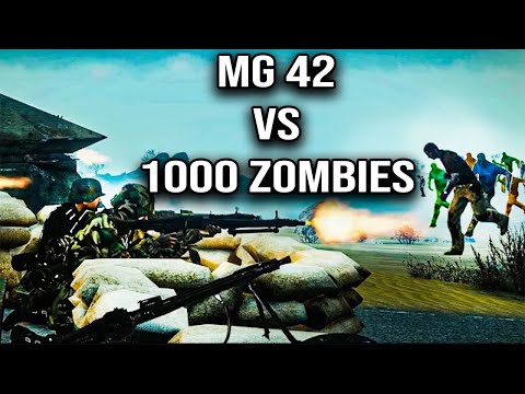 MG 42 vs 1000 Zombies - WW2 German Machine gun - 1500 rounds per min - (ASMR) : ARMA 3