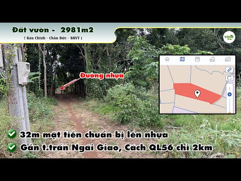 N039 - (3,28 tỷ) bán đất 32m mặt tiền gần t.trấn Ngãi Giao cách QL56 chỉ 2km