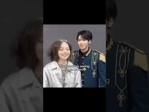 Tomorrow X Together members reactions seeing Emma Myers 😭🩷