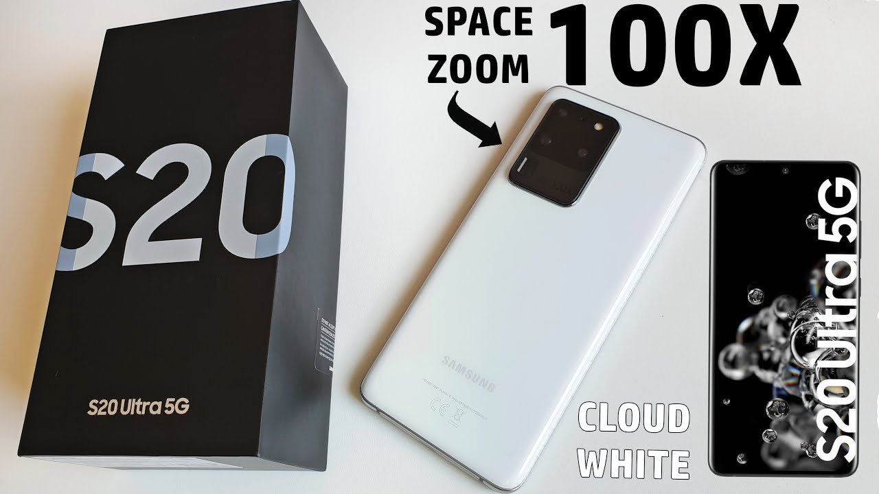 My New Samsung Galaxy S20 Ultra 5G CLOUD WHITE (108 Mpx!) Unboxing & First Look