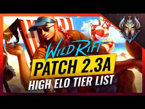BEST HIGH ELO Champions TIER List - Patch 2.3A - Wild Rift (LoL Mobile)