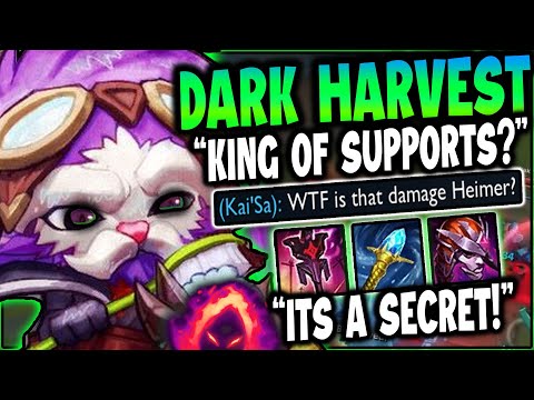 Heimerdinger Support but I use DARK HARVEST and do crazy damage in Season 11 - League of Legends