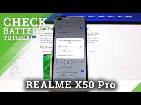 How to Enable Battery Percentage Realme X50 Pro- Show Power Level