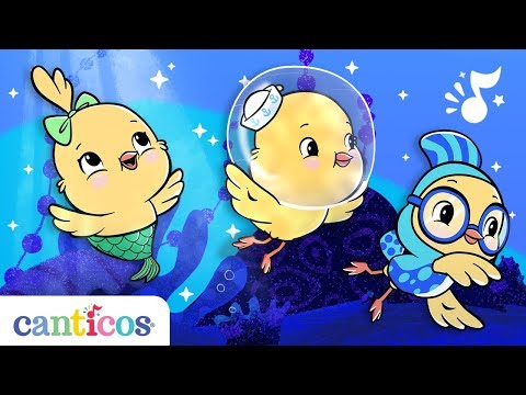 Canticos | ¡Cantemos en el mar! | Los pollitos Ricky, Nicky y Kiki | Aprende inglés