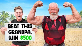 World's Strongest GRANDPA VS Bodybuilders at Muscle Beach