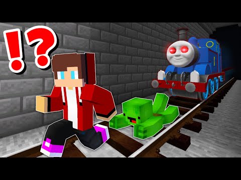 JJ and Mikey VS Horror Thomas Train CHALLENGE in Minecraft / Maizen Minecraft (13+)