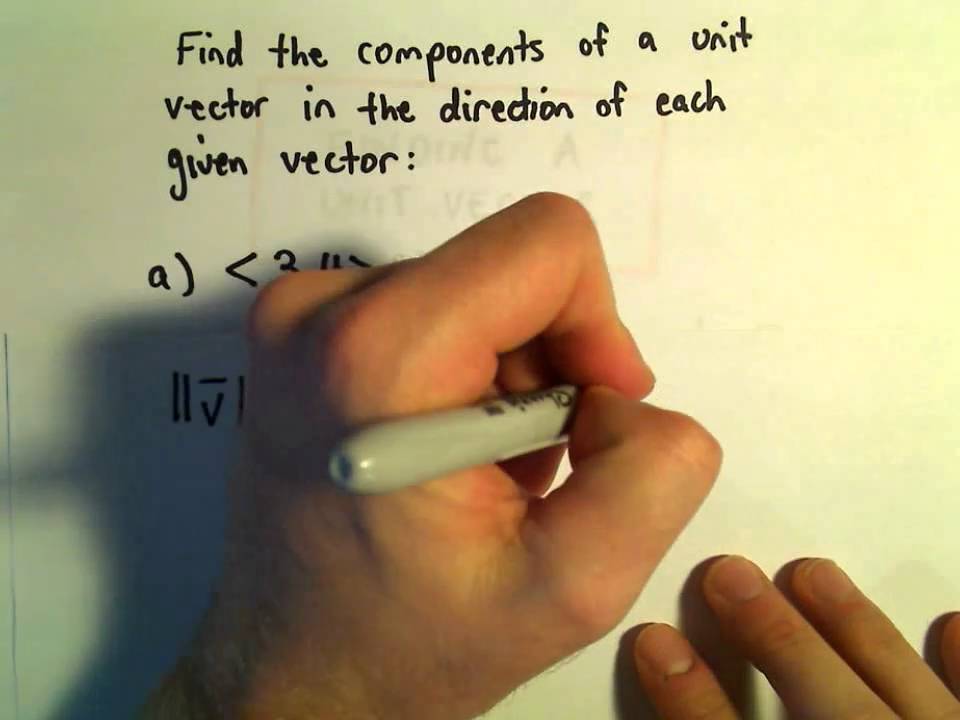 Finding a Unit Vector, Ex 1