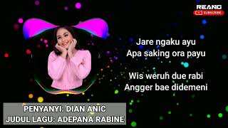 Download lagu DIAN ANIC - ADEPANA RABINE | ANICA NADA (Lirik Lagu) mp3