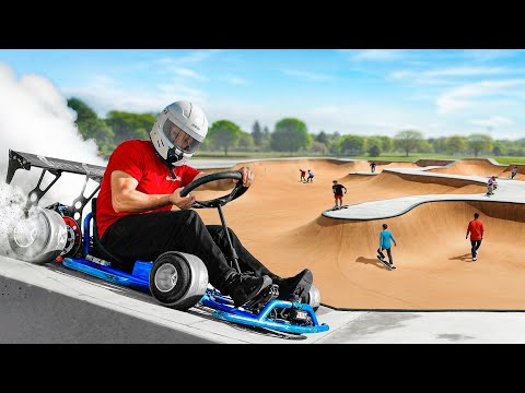 Testing the FASTEST Drift Go Kart at Skate Parks!