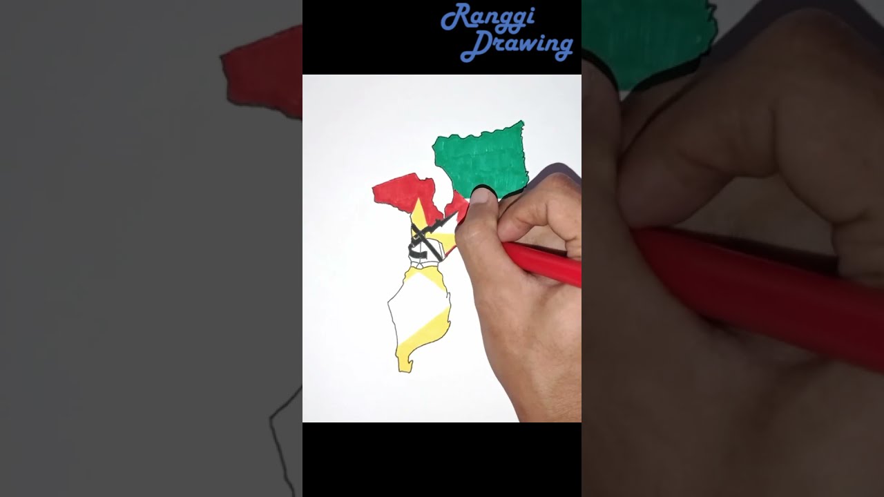 Drawing Map of Mozambique #Shorts
