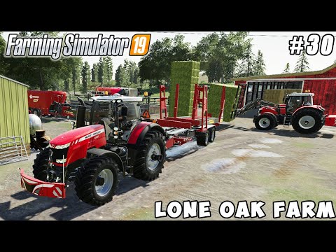 Collecting bales, spreading fertilizer, selling milk | Lone Oak Farm | Farming simulator 19 | ep #30