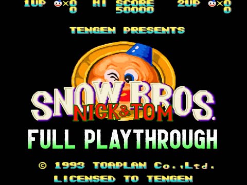 Snow Bros. Nick & Tom Full Playthrough + Ending (70 Floors) (Sega Genesis, 1993) ❄️⛄