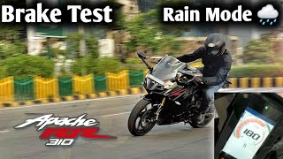 rr310 Brake test | Performance of rr310 brakes &amp; ABS in rain @ridingsince2011