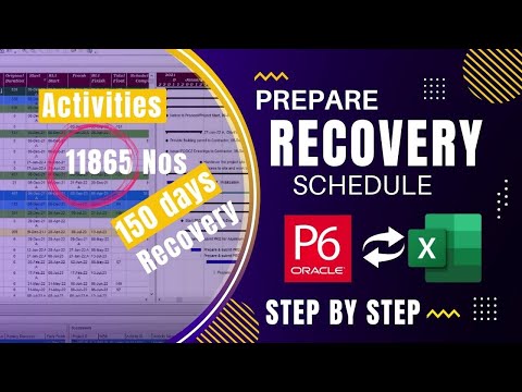 How to prepare recovery schedule in P6 Recovery Plan P6 Step by Step Complete Guide