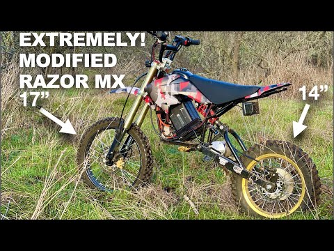 I Take a Kids Razor MX Dirt Bike and modify it to Look and Feel More Like an 85CC!!