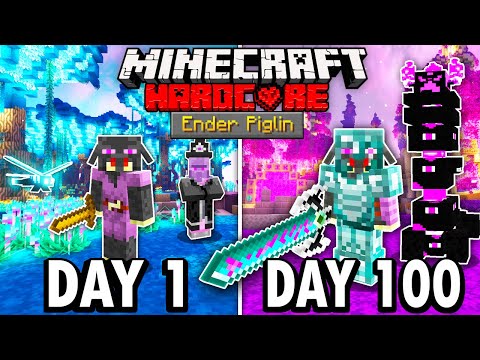 I Survived 100 Days as an ENDER PIGLIN in Hardcore Minecraft... Here’s What Happened