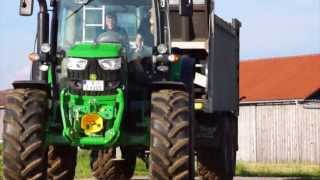 preview picture of video '[HD] Gras silieren mit JD, Claas und Case IH in Hemau'