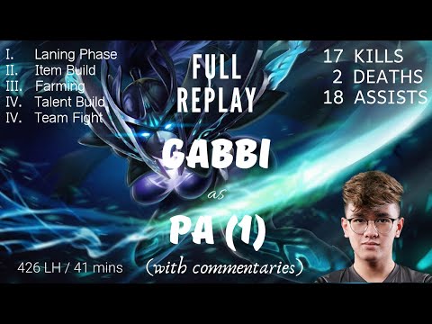DOTA 2 PRO PLAY | Gabbi Phantom Assassin Carry | 17/2/18 KDA | 426 LH in 41 mins