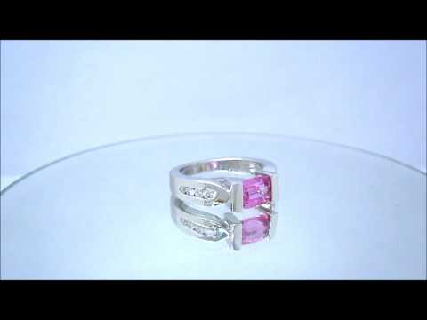 RADIANT PINK SAPPHIRE DIAMOND TENSION ENGAGEMENT RING - KNR INC - 88.wmv