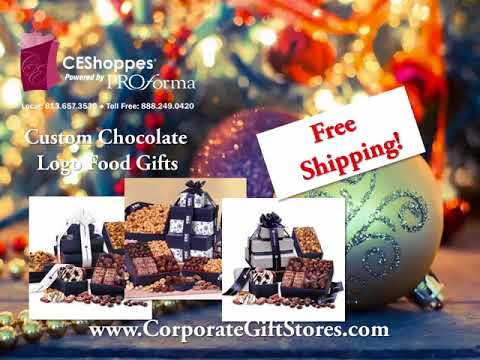 Custom Chocolate Logo Corporate Food Gifts with free shipping - logo corporate holiday gift baskets