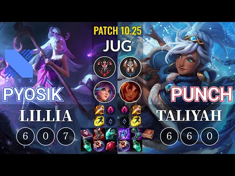 DRX Pyosik Lillia vs Punch Taliyah Jungle - KR Patch 10.25