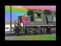 1151. SOUTHERN PACIFIC SP 9747 steel slab train depart DOLORES YARD California in 1991 with 3 freig