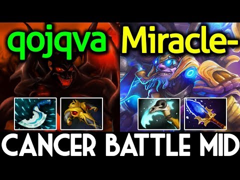 Miracle- Tinker VS qojava Shadow Fiend Dota 2 7.08 | Cancer Battle Middle