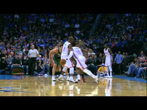 Reggie Jackson Explodes for the Slam on Antetokounmpo