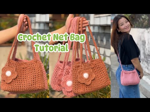 Crochet Net bag tutorial..😱😱