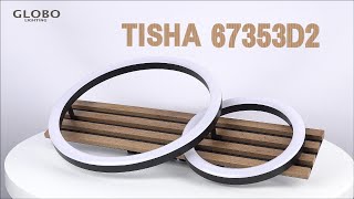 TISHA stropné svietidlo 2 kruhy LED 18W LED 3000K 48x30cm